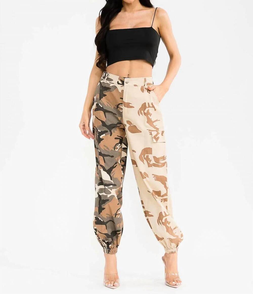 NEW LITTLE SECRET OF MINE weekend warrior button closure denim pants in beige